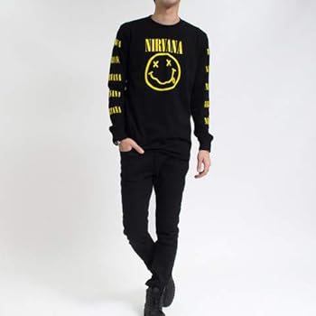 Tシャツ  Cobain ニルヴァーナ ロングTシャツ Champion - USA製 ニルヴァーナ カートコバーン バンド 長袖